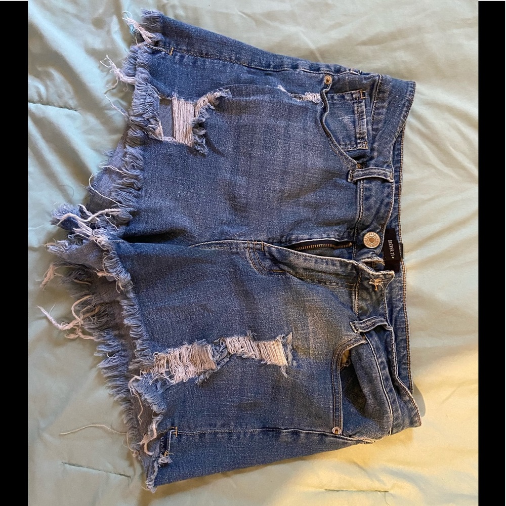 Forever 21 Ripped Jean Shorts